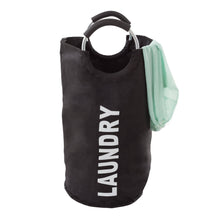 Laundry Hamper, Large Collapsible Canvas Clothes Basket with Round Handles for Convenient Carrying by Lavish Home (For Home, Nursery and Dorms)