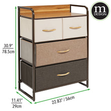 mDesign Dresser Storage Furniture Organizer - Multi-Color/Espresso Brown