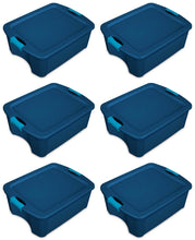 Sterilite 12 Gallon Latch and Carry Storage Tote, True Blue (6 Pack) | 14447406