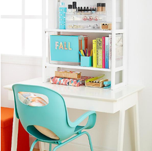 White Solid Wood Stackable Folding Bookshelf