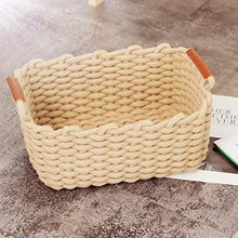 JJSQYLAN Cotton Rope Blanket Storage Basket for shelf,small decorative woven basket Organization and storage for Candy Food Nursery Baby Clothes Towels Diaper Caddy Books (Set of 3, Beige)