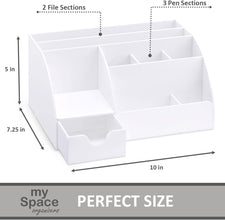 White Desk Organizer Acrylic For Home Office and School Supplies And Accessories