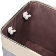 Syeeiex 10.5 Storage Cubes, 10.5'' X 10.5'' X 11'' Cube Storage Bins with Rope Handles, Storage Bin Cubes for Clothes Storage, Home, Nursery Home, Beige & Grey Set of 3