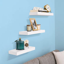 Sorbus Floating Shelf Set — Rustic Wood Hanging Rectangle Wall Shelves — Perfect for Home Décor, Trophy Display, Photo Frames, and More