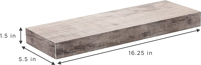 Sorbus Floating Shelf Set — Rustic Wood Hanging Rectangle Wall Shelves — Perfect for Home Décor, Trophy Display, Photo Frames, and More