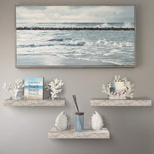 Home Zone Floating Shelf Set - Rustic Wood Coastal Beach Style Hanging Rectangle Wall Shelves for Home Décor, Trophy Display