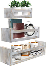 Sorbus Floating Shelves - Rustic Floating Book Shelves Wall Mount Wooden Hanging Ledge Storage Shelf Organizer