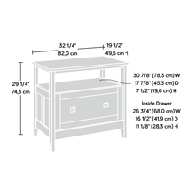 Sauder August Hill Open Shelf Lateral File Cabinet, Soft White