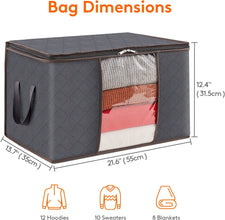 Lifewit 6-Pack Clothes Storage Bag, 60L, Grey