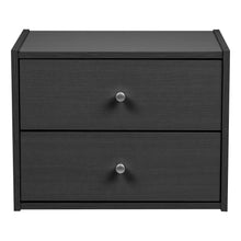 IRIS USA Wood Stacking Storage Box with Drawer, Black