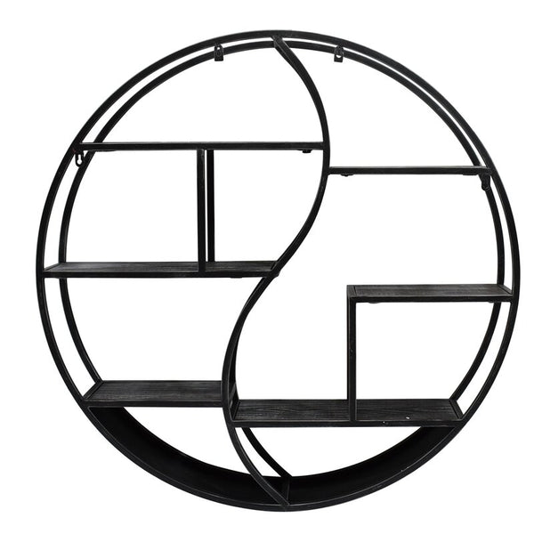 Aitkin Industrial Hanging Circular Wall Shelf
