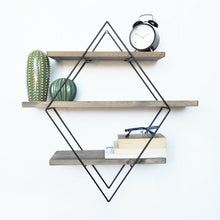 Alyssa Handmade Solid Wood Metal Wire Wall Shelf