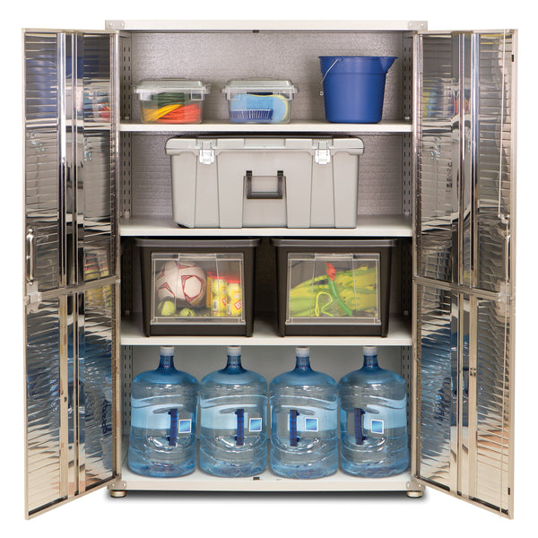 Seville Classics UltraHD Mega Steel Storage Cabinet, 48" W x 24" D x 72" H, Granite Gray