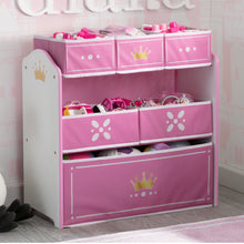 Delta Children Princess Crown 6 Bin Design and Store Toy Organizer - Greenguard Gold Certified