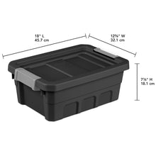 Sterilite 4 Gal Industrial Storage Totes w/ Latch Clip Lids, Black (6 Pack)