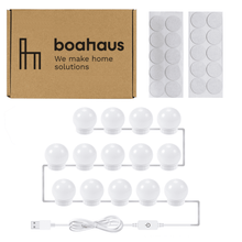 Boahaus Diana Modern Lighted Vanity Desk, White Finish, for Bedroom