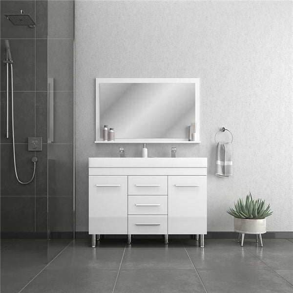 Alya Bath AT-48-M-W 48 in. Ripley Bathroom Mirror&#44; White
