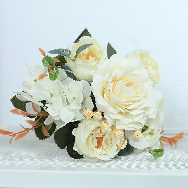 Artificial Flowers Retro Silk Rose Bouquet