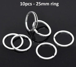 10/50pcs Metal Silver Blank Keyring Keychain